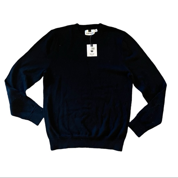 Nordstrom Topman Essential black long sleeve sweater. Size: Medium - Picture 2 of 4